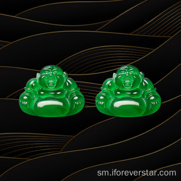 Tau lelei a Jewely Green Jeade Stone Buddha